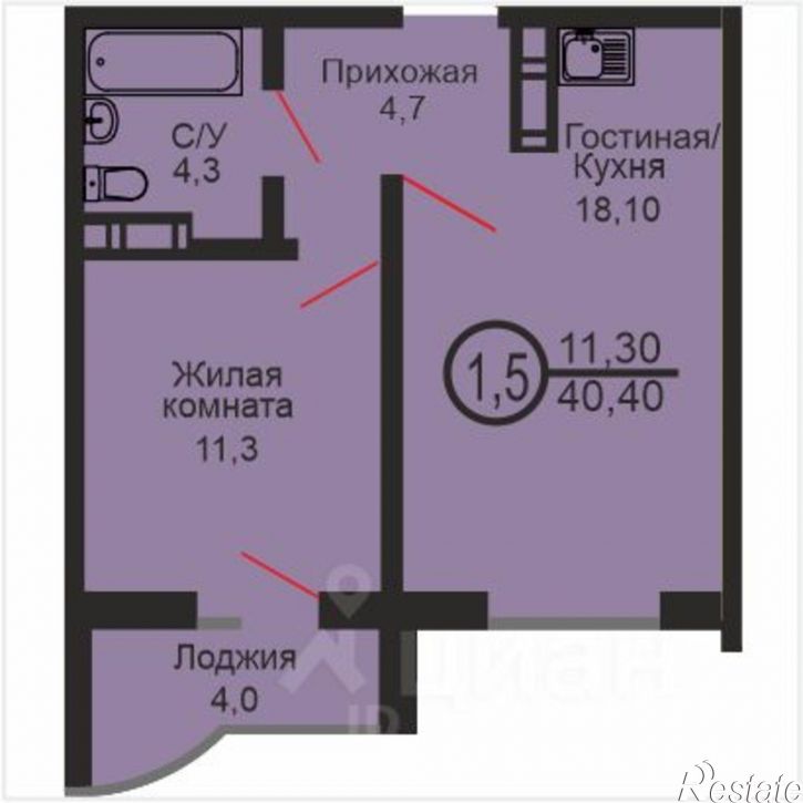 1-комн квартира в новом доме ул Уральская, 2/21,  д. 2/21