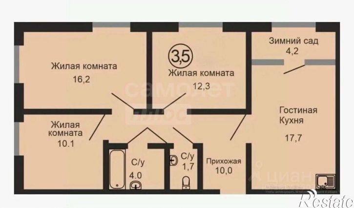3-комн квартира улица Ткачева, 16/2,  д. 16/2