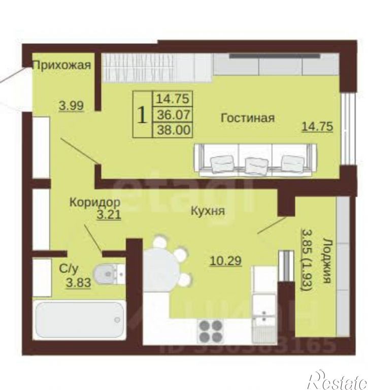1-комн квартира ул Юркина, 10,  д. 10