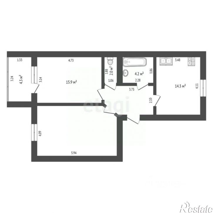 2-комн квартира ул Проезд 4-й, 6/1,  д. 6/1
