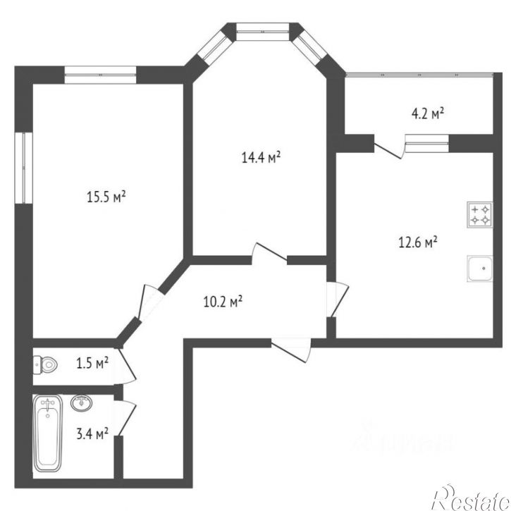 2-комн квартира ул Рокоссовского, 29,  д. 29