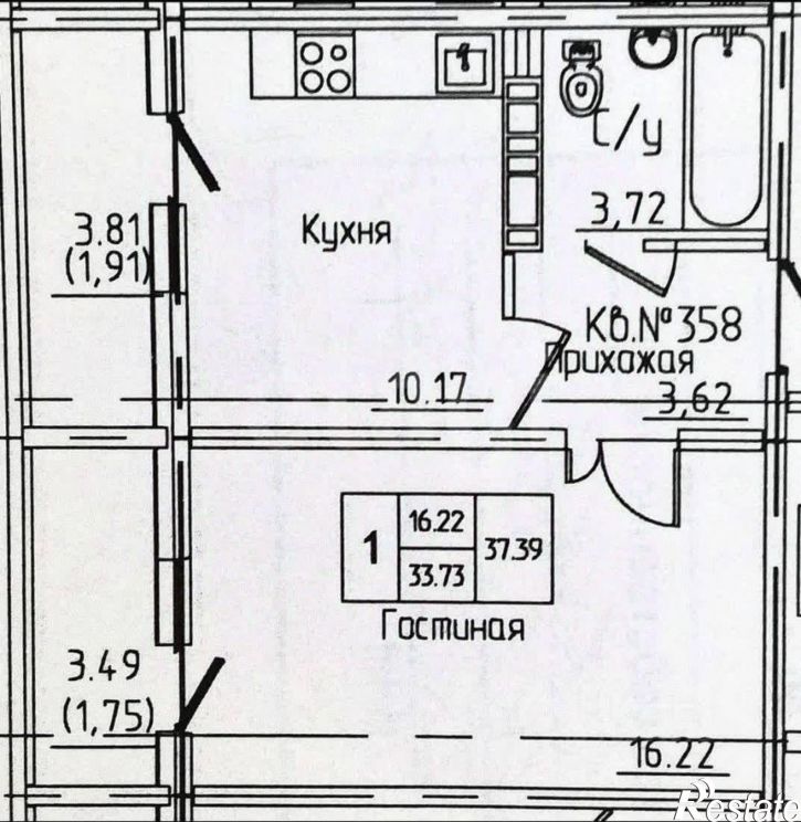 1-комн квартира ул Фронтовиков, 6,  д. 6