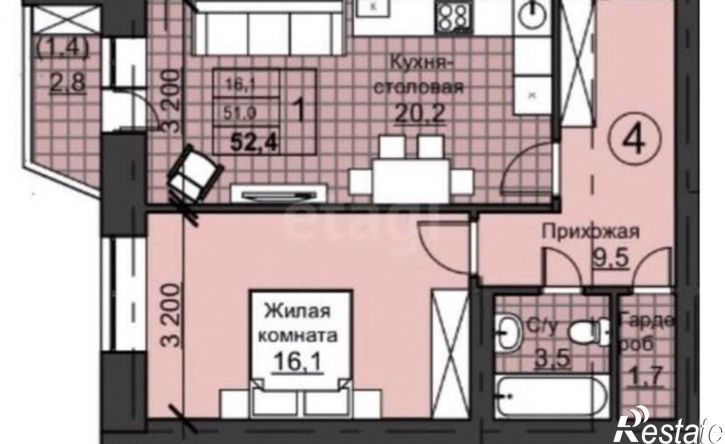 2-комн квартира Улица Николая Ерышева, 13