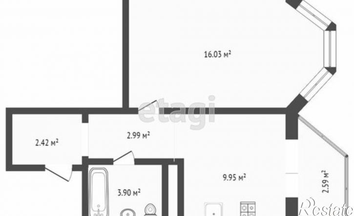 1-комн квартира улица Фронтовиков, 6,  д. 6