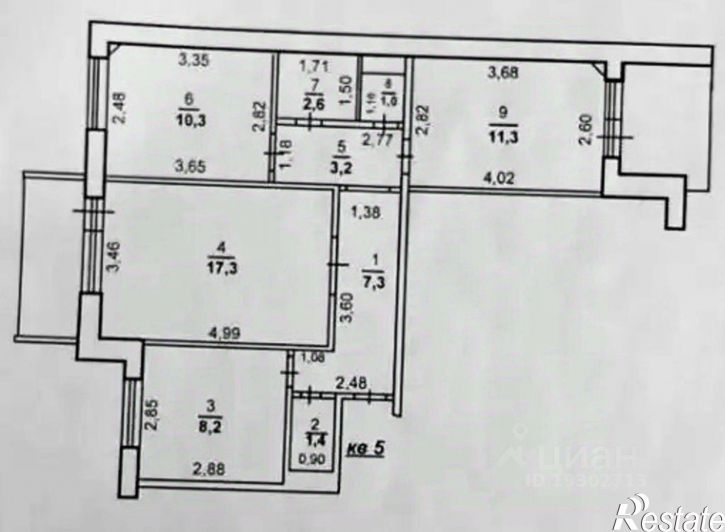 3-комн квартира Телевизионный пер, 1А,  д. 1А