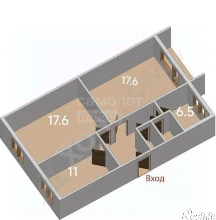 3-комн квартира Ярославский пер, 1В,  д. 1В