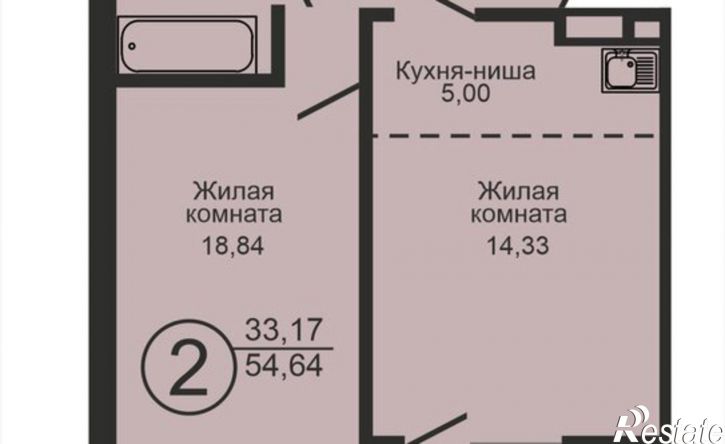 2-комн квартира в новом доме Южный административный округ, Ленинский район