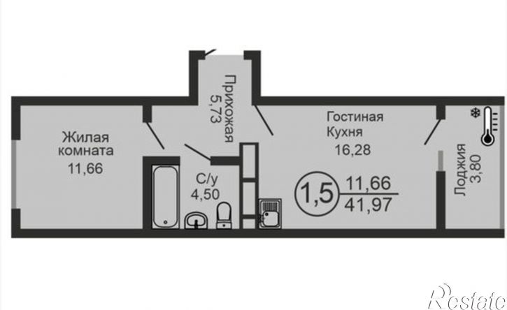 1-комн квартира в новом доме Южный административный округ, Ленинский район