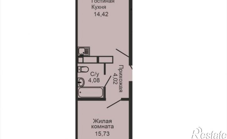 1-комн квартира в новом доме Южный административный округ, Ленинский район