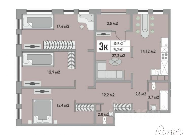 3-комн квартира ул Автомобилистов, 2/1,  д. 2/1