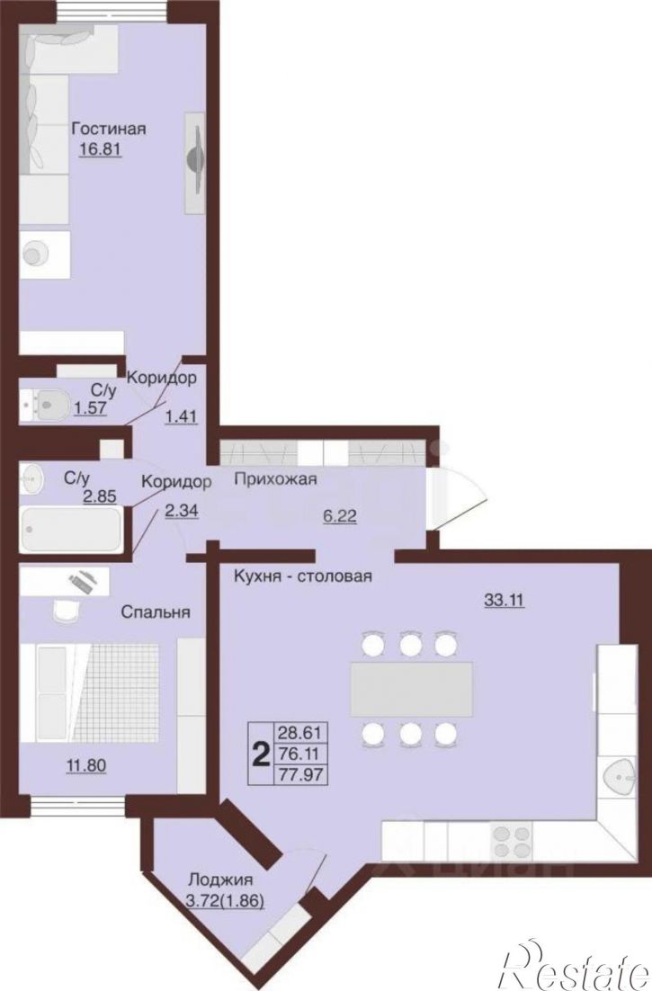 2-комн квартира ул Нагорная, 3,  д. 3