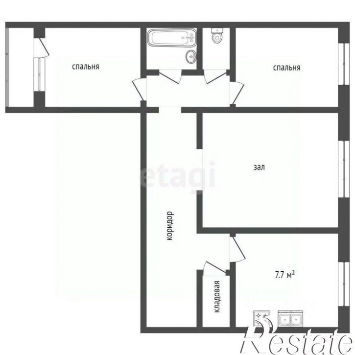 3-комн квартира улица Карпова, 3/1,  д. 3/1