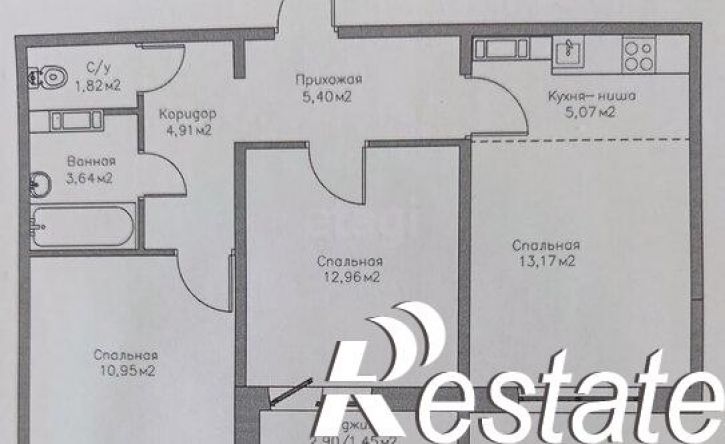 2-комн квартира улица Берёзка, 17/1,  д. 17/1