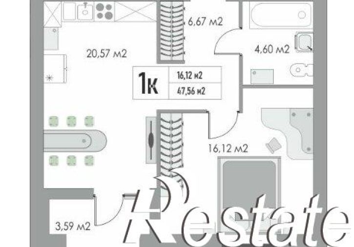 1-комн квартира Яицкая улица, 9,  д. 9