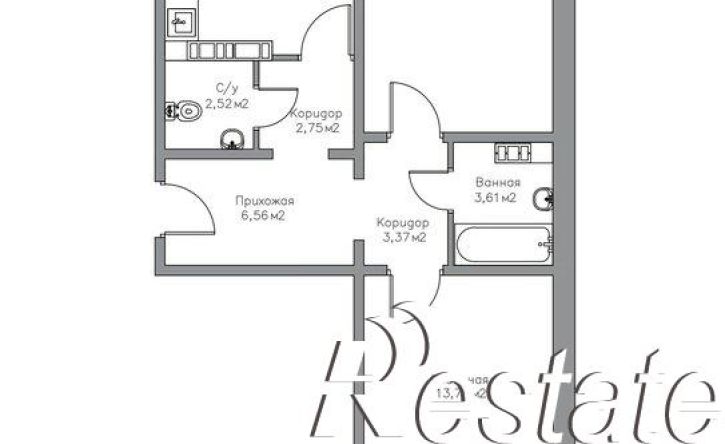 2-комн квартира улица Фронтовиков, 10/4 к3,  д. 10/4 к3
