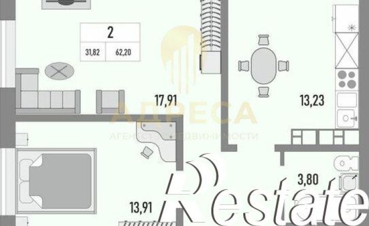 2-комн квартира улица Юркина, 4,  д. 4